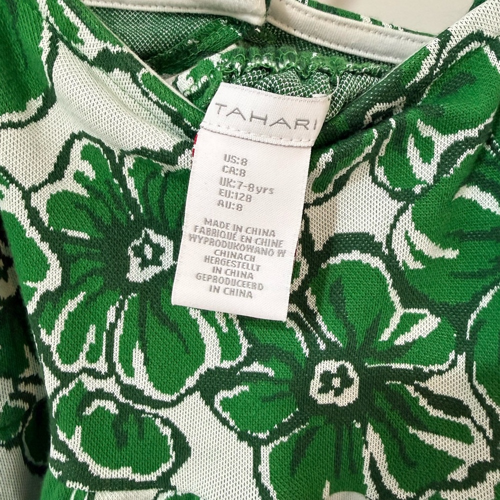Tahari Kids Dress with Green Floral Design - Picture 5 of 7